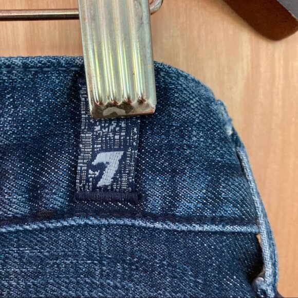 7 FOR ALL MANKIND Sz 34 Jeans Austyn 100% Cotton Dark Wash - Picture 3 of 7